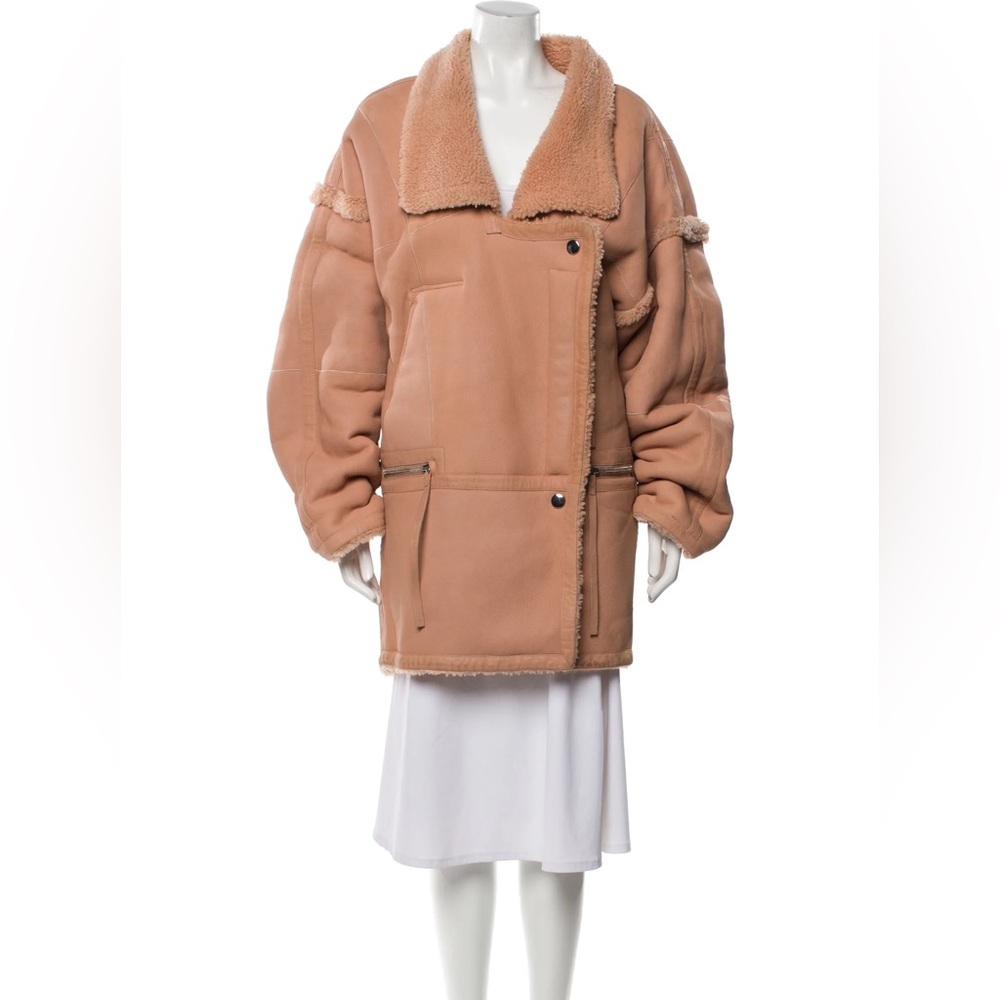Zimmermann Shearling Coat in blush